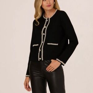 ADRIANNA PAPELL
Long Sleeve Pearly Trim Cardigan
Sweater In Black new